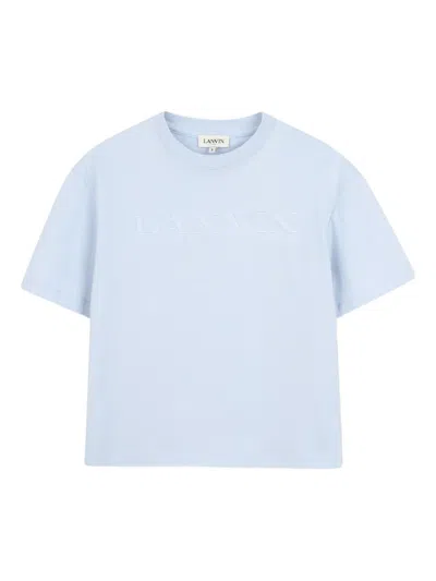 Lanvin Enfant Kids' Embossed T-shirt In Blue