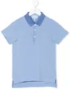 Lanvin Enfant Embroidered Logo Polo Shirt In Blue