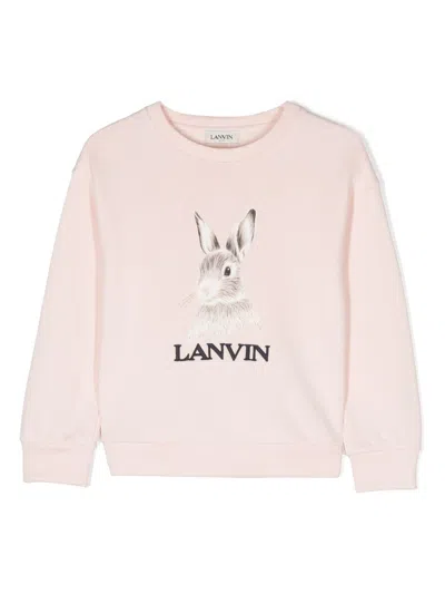 Lanvin Enfant Kids' Graphic-print Cotton Sweatshirt In Pink