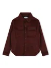 Lanvin Enfant Herringbone-pattern Logo-embroidered Shirt In Red