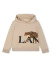 Lanvin Enfant Hobo Cat-print Flocked-finish Hoodie In Neutrals