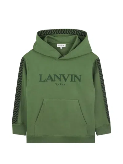 Lanvin Enfant Kids' Hooded Logo Hoodie In Green