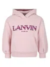 Lanvin Enfant Hooded Sweatshirt In Pink