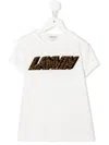 Lanvin Enfant Leopard Logo-print Short-sleeve T-shirt In White