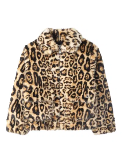Lanvin Enfant Leopard-print Faux-fur Jacket In Multi