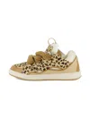 Lanvin Enfant Leopard-print Leather Sneakers In Brown