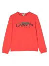 Lanvin Enfant Leopard-print Logo Sweatshirt In Red