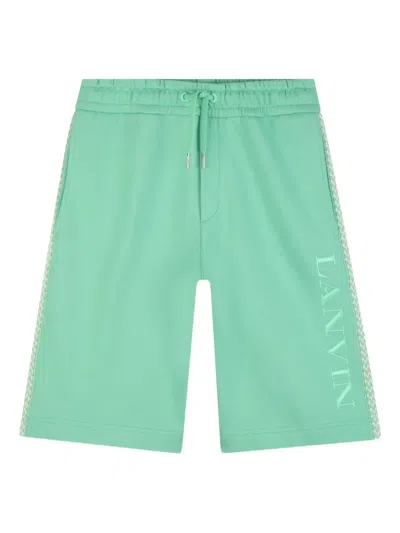 Lanvin Enfant Kids' Logo Drawstring Shorts In Green