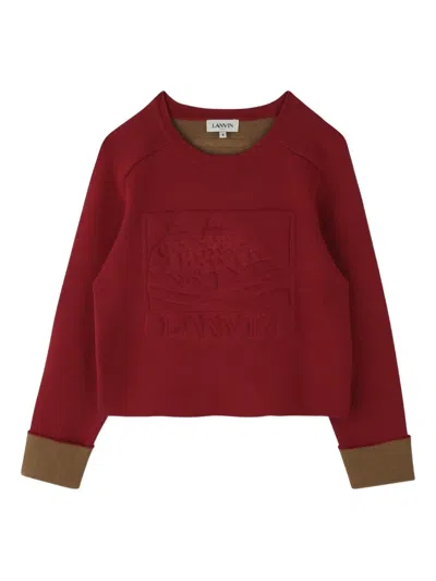 Lanvin Enfant Kids' Logo-embossed Sweatshirt In Red
