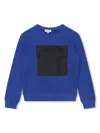 Lanvin Enfant Logo-embroidered Cotton Sweatshirt In Blue