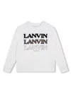 Lanvin Enfant Logo-embroidered Crew-neck Sweatshirt In White