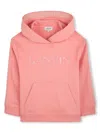 Lanvin Enfant Logo-embroidered Hoodie In Pink