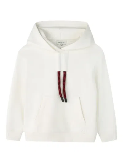 Lanvin Enfant Kids' Logo-embroidered Hoodie In White