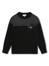 Lanvin Enfant Logo-embroidered Panelled Pullover In Black