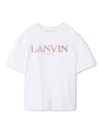 Lanvin Enfant Logo-embroidered T-shirt In 白色