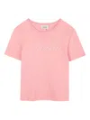 Lanvin Enfant Logo-embroidered T-shirt In Pink