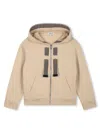 LANVIN ENFANT LOGO-EMBROIDERED ZIP-UP HOODIE