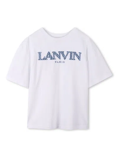 Lanvin Enfant Kids' Logo-patch T-shirt In 白色