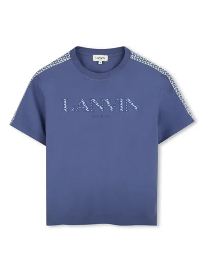 Lanvin Enfant Kids' Logo-patch T-shirt In Blue