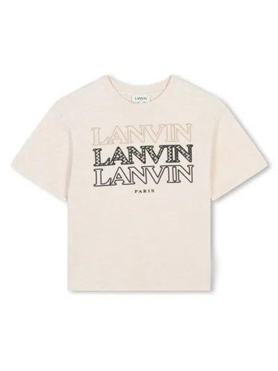 Lanvin Enfant Kids' T-shirt Mit Logo-print In Weiss