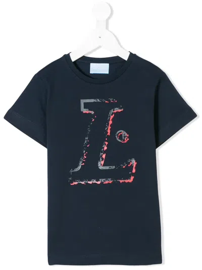 Lanvin Enfant Kids' Logo Print T-shirt In Blue