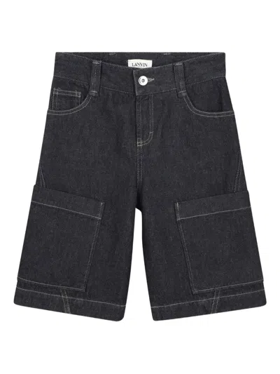 Lanvin Enfant Kids' Logo Shorts In Blue