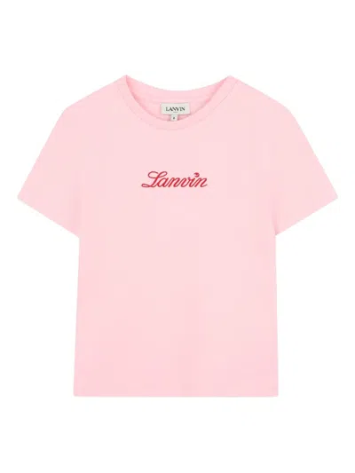 Lanvin Enfant Kids' Logo T-shirt In Pink
