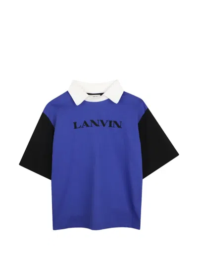 Lanvin Enfant T-shirt In Colour-block-optik In Blue