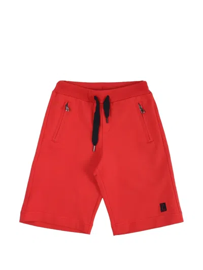 Lanvin Enfant Kids' Logo-patch Drawstring Shorts In Red