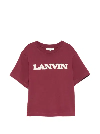 Lanvin Enfant Kids' Logo-patch T-shirt In Red