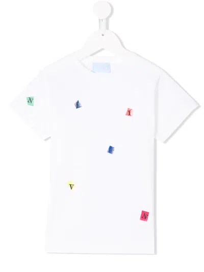 Lanvin Enfant Kids' Multi Logo Print T-shirt In White