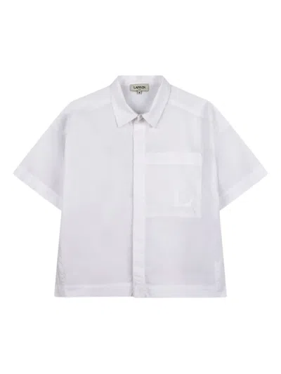 Lanvin Enfant Pocket Short-sleeve Shirt In White