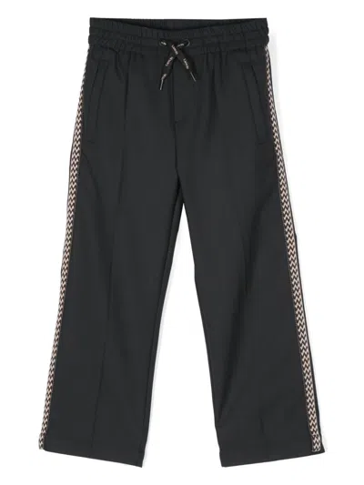 Lanvin Enfant Kids' Rubberised-logo Track Trousers In Black