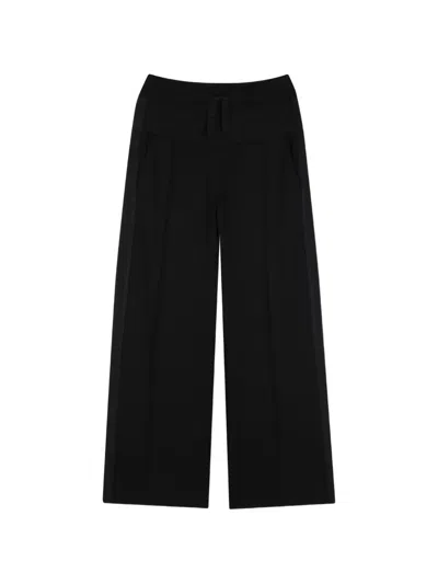Lanvin Enfant Kids' Side-stripe Drawstring-fastening Trousers In Black