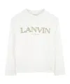 Lanvin Enfant White Long-sleeved Logo T-shirt In White