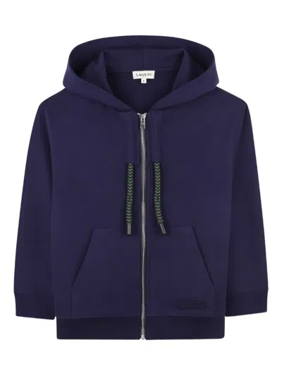 Lanvin Enfant Kids' Zip-up Hoodie In Blue