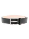 Lanvin Engraved-buckle Leather Belt In Black
