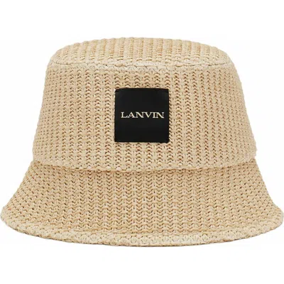 Lanvin Été Raffia Bucket Hat In Black