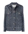 Lanvin Extended Logo-patch Monogram Denim Jacket In Black