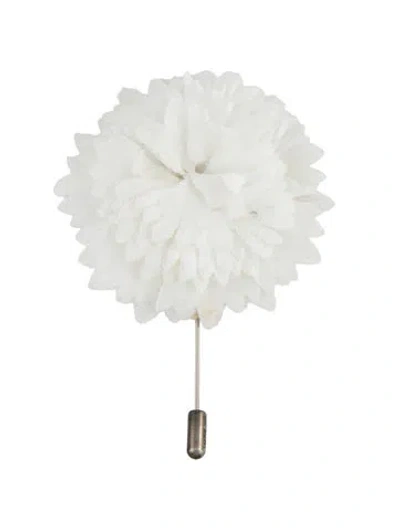 Pre-owned Lanvin Fabric & Leather Flower Pin Brooch In Multicolor