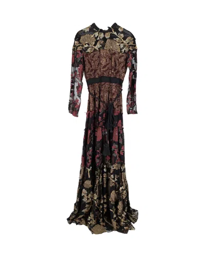 Lanvin Fall 2015 Rtw Embroidered Maxi Dress In Multicolor Viscose
