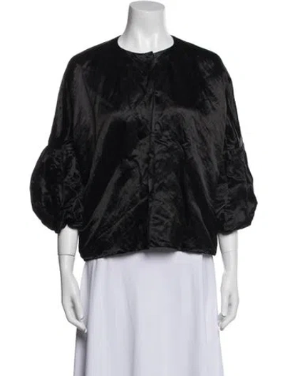 Pre-owned Lanvin Faux Fur Jacket In Black