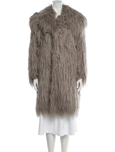 Pre-owned Lanvin Faux Fur Jacket In Gray