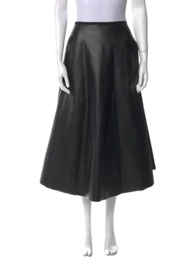 Pre-owned Lanvin Faux Leather Midi Length Skirt In Black