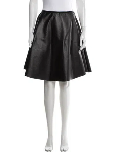Pre-owned Lanvin Faux Leather Midi Length Skirt In Black