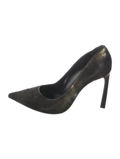 Pre-owned Lanvin Faux Pearl Accents Ponyhair Pumps In Multicolor