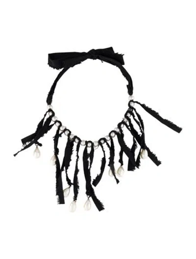 Pre-owned Lanvin Faux Pearl Choker Necklace In Multi