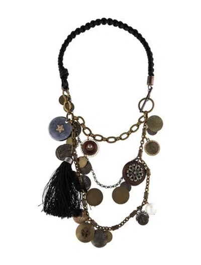 Pre-owned Lanvin Faux Pearl, Crystal & Resin Multistrand Necklace, 26", 26"