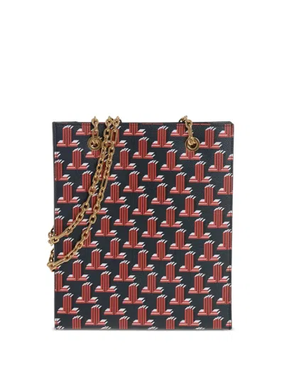 Lanvin Faux-leather Shoulder Bag With Monogram Pattern In Multi