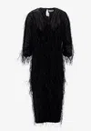 Lanvin Viscose And Silk Dress With Rafia Details In Black